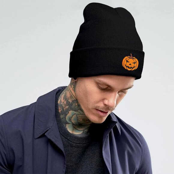 Funny Ghost Beanie Hats for Men and Women, Goth Cool Winter Skull Knit Hat Gift - Picture 3 of 5